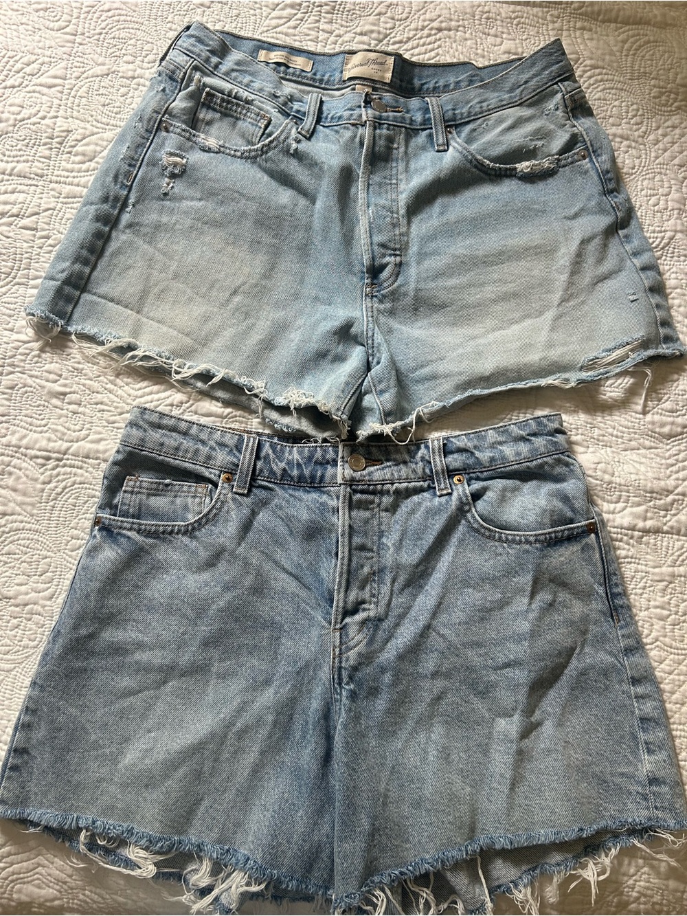Denim Shorts Duo- top Universal thread- bottom H&M. Both size 10